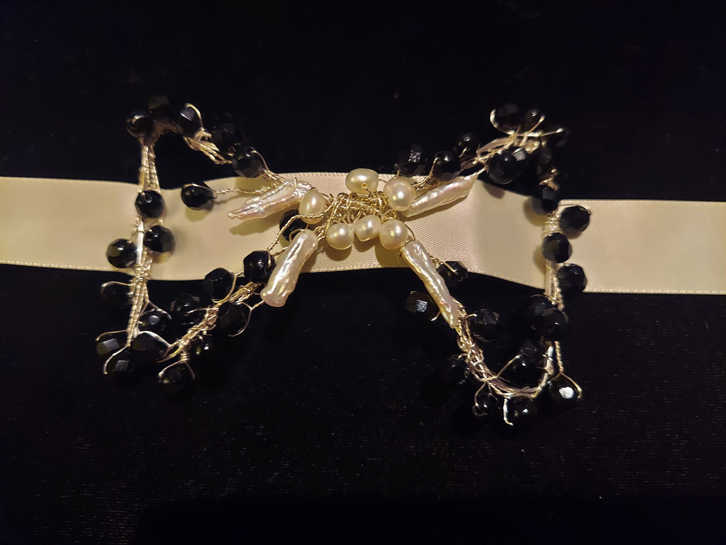 Black Jet & Mother of Pearl tie