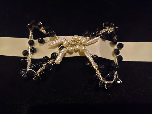 Black Jet & Mother of Pearl tie